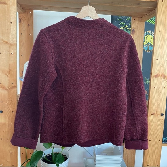 Eileen Fisher Burgundy Red Lambswool Blend Jacket Blazer - Picture 3 of 15